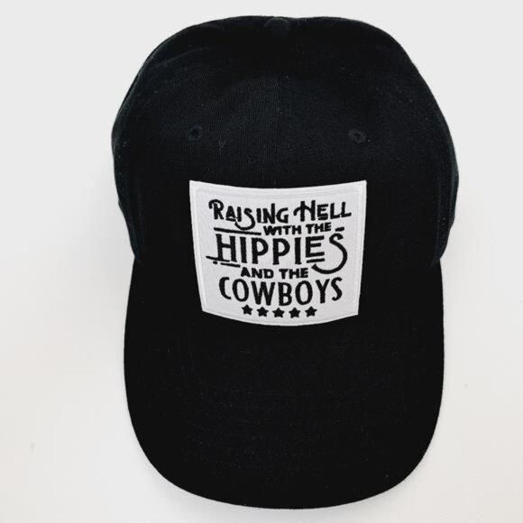 Raising Hell Hippies Cowboys Retro Vintage Style Dad Hat Cap Black Cotton Relax - Picture 3 of 5